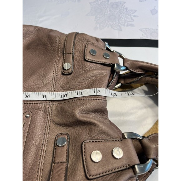 B. Makowsky Large Brown Leather Hobo Satchel Handbag Purse with Dust Cover EUC - Picture 10 of 16